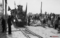Slavnostni vlak na postaji TV-15 - 13.6.1948. Foto: Mahovič Zvone
